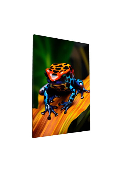 PozaTablou Pictură pe pânză: Broască Dendrobates în culori vibrante 80x120 cm