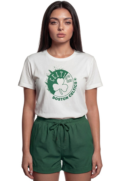 Color Luxe ''Boston Celtics'' Temalı Baskılı %100 Pamuk Rahat Kesim Premium K...