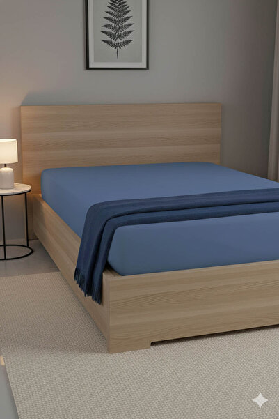FAVORA 100% Cotton Ranforce Premium Double Bed Sheet - Indigo