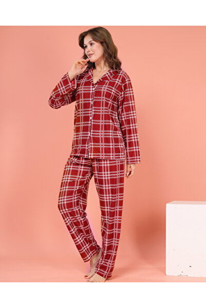 JENİKA طقم بيجامة نسائية من القطن المنقوش لرأس السنة الجديدة – تصميم مريح