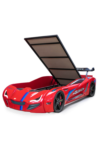 Setay Arabalı Yatak, Mercedes Rüzgarlıklı Bazalı Arabalı Yatak - Kırmızı