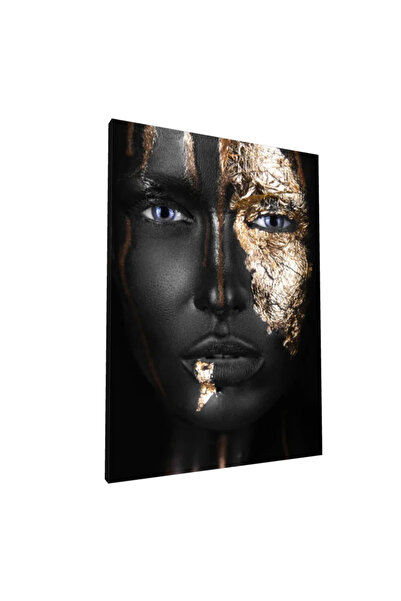 PozaTablou Pânză Portret Artistic cu Accente Aurii (80x110 cm)