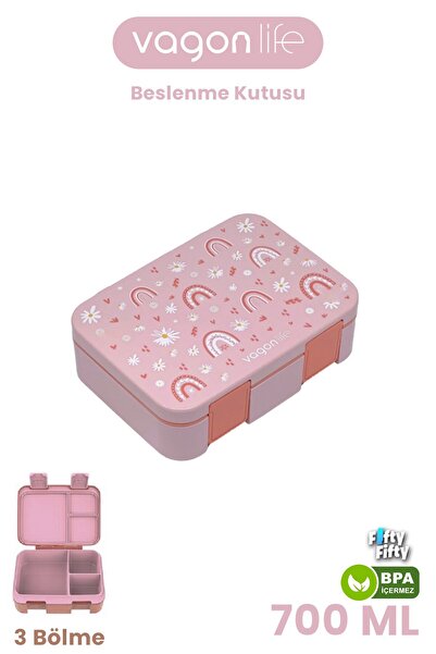 Vagonlife 700 ML Tek Kat Sızdırmaz,Karışmaz Üç Bölmeli Çocuk Beslenme Kutusu ...