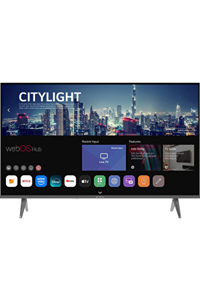 Vortex Smart LED TV V43EVA2FWS, 108 cm, Full HD, webOS, Black