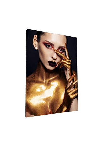 PozaTablou Portret Glamour pe pânză cu accente aurii (2) 80x110 cm
