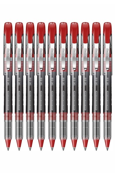 Artlantis Kırmızı Pilot Kalem SR-68 Roller Pen 10 Adet Scrikss Pilot Kalem 0.7 mm Roller Uçlu Pilot Kalem İnce