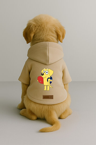 Monopetz Printed Inside Fleece Dog and Cat Clothing & Dress - Beige Color K H...