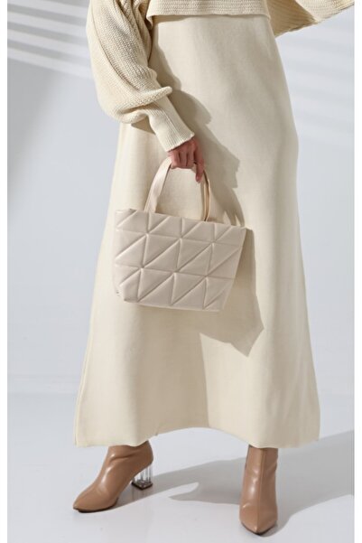 808 Studio Women's Cream Inflatable Quilted Shoulder Bag Handbag