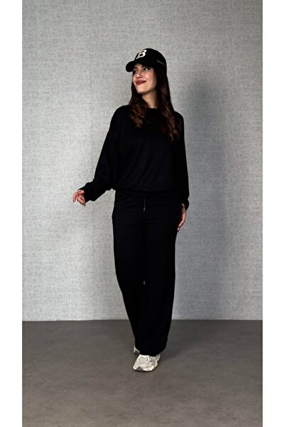 Wear Up المرأة طويلة الأكمام طاقم الرقبة فسكوزي اثنين من الغزل بلوزة وبنطلون ...