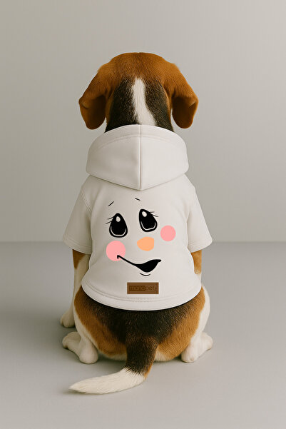 Monopetz Printed Dog and Cat Clothing & Dress with Fleece Inside - White Colo...