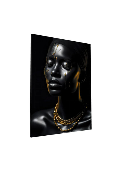 PozaTablou Pictură pe pânză: Portret elegant cu accente aurii (2)