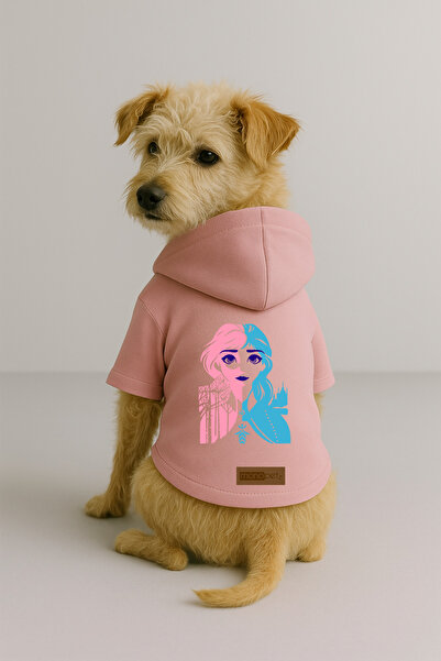 Monopetz Printed Dog and Cat Clothing & Dress with Fleece Inside - Pink Color...