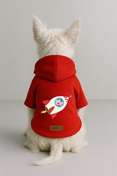 Monopetz Printed Inside Fleece Dog and Cat Clothing & Dress - Red Color K Hoo...