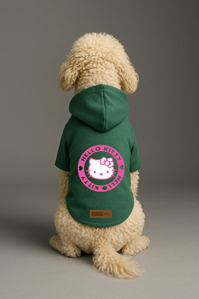 Monopetz Printed Dog and Cat Clothing & Dress with Fleece Inside - Green Colo...