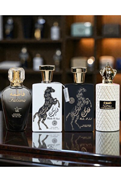 Ayelet 4 PARFUMURI ARABESTI-Oud Romancia,Malik Al Arab,Malik Al Lail,Fatima Black( 2X DAMA+2X BARBAT)