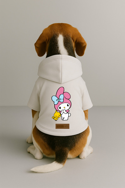 Monopetz Printed Dog and Cat Clothing & Dress with Fleece Inside - White Colo...