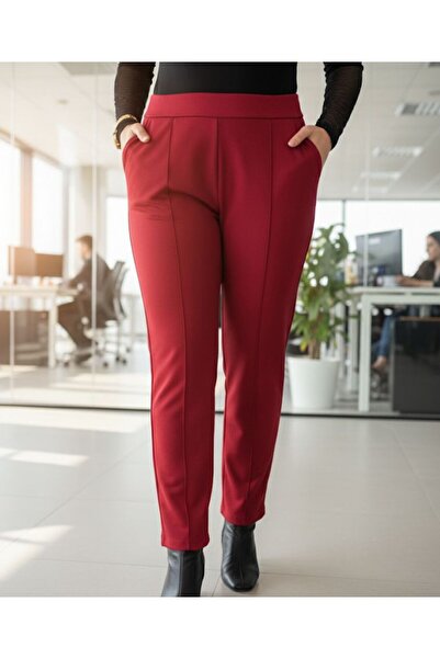 DEMOİSELLE Women's Stretch Fabric Steel Interlock Fabric Pants