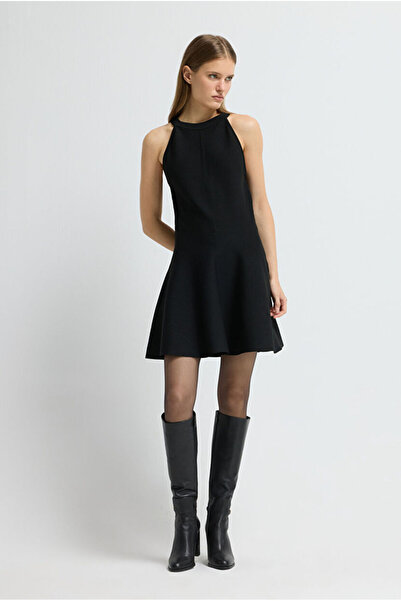 adL Halter Yaka Triko Elbise