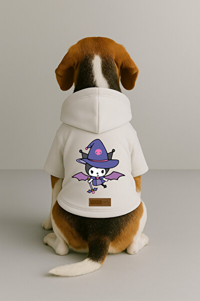 Monopetz ملابس وثوب للكلاب والقطط مع بطانة من الصوف مطبوع - لون أبيض K بغطاء ...