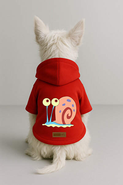 Monopetz ملابس وثوب للكلاب والقطط مع بطانة من الصوف مطبوع - لون أحمر K بغطاء ...