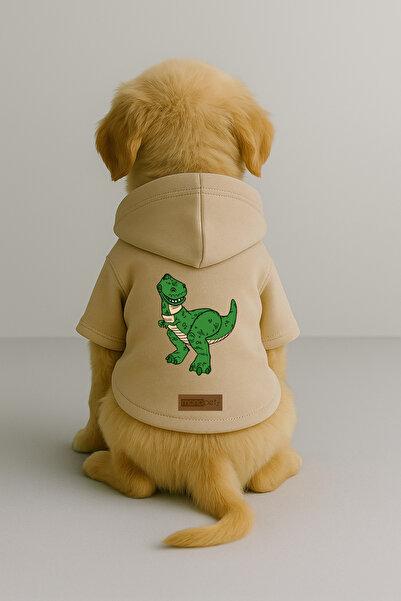 Monopetz Printed Dog and Cat Outfit & Dress with Fleece Inside - Beige Color ...