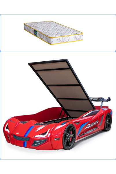 Setay Arabalı Yatak, Mercedes Rüzgarlıklı Bazalı Arabalı Yatak - Kırmızı + 1 ...