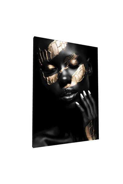 PozaTablou Imprimeu pe pânză: Portret artistic cu accente aurii