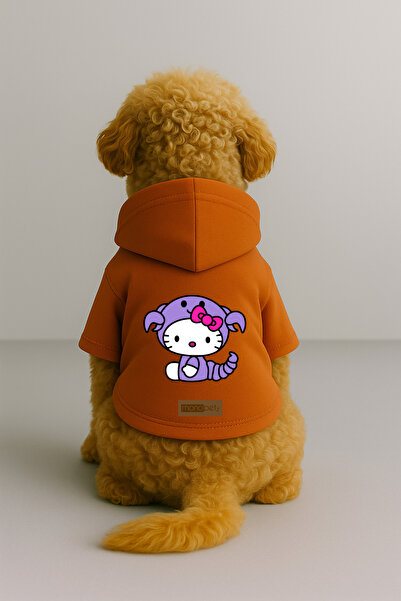 Monopetz ملابس وثوب للكلاب والقطط مع بطانة من الصوف مطبوع - لون برتقالي K بغط...