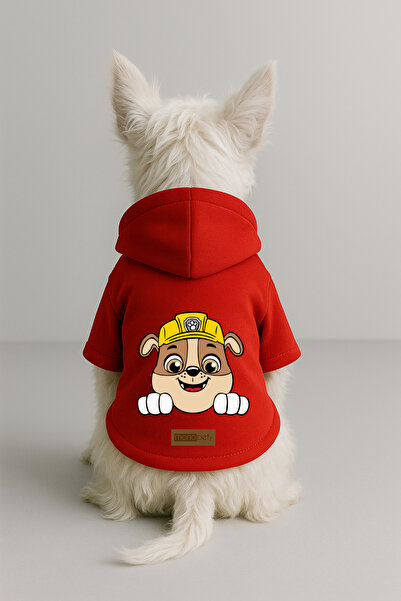 Monopetz Printed Dog and Cat Clothing & Dress with Fleece Inside - Red Color ...
