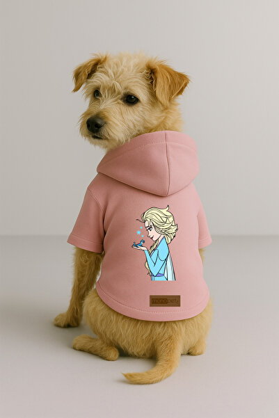 Monopetz Printed Dog and Cat Outfit & Dress with Fleece Inside - Pink Color K...