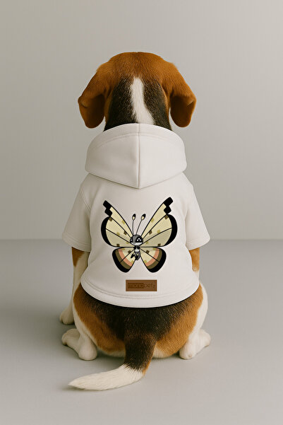 Monopetz Printed Dog and Cat Clothing & Dress with Fleece Inside - White Colo...