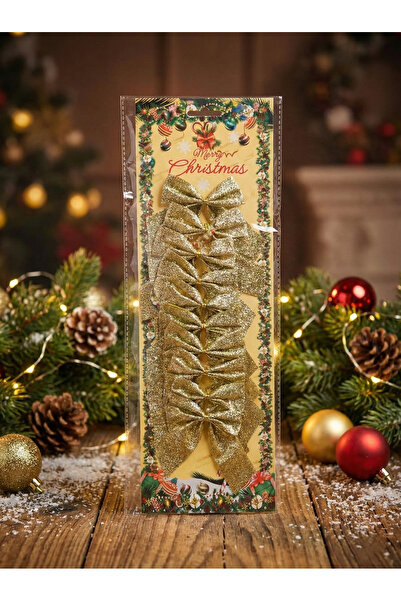 OEM Set 10 Gold Glitter Bows