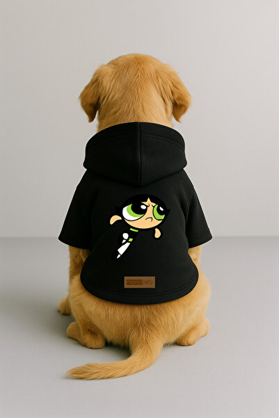 Monopetz Printed Fleece Inside Dog and Cat Clothing & Dress - Black Color K H...