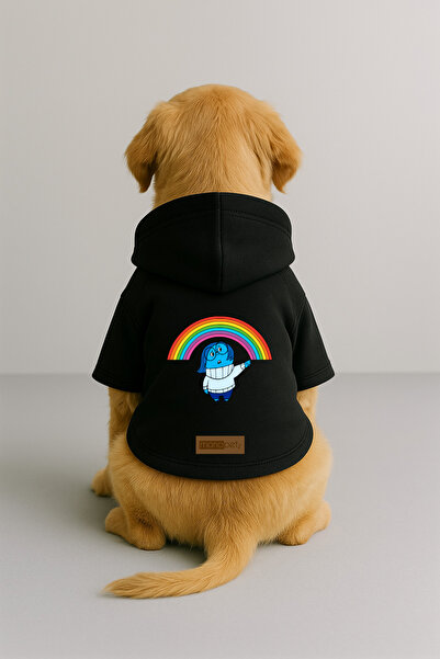 Monopetz Printed Dog and Cat Clothing & Dress with Fleece Inside - Black Colo...