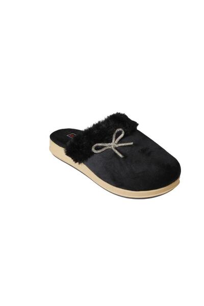 Yaz Kış Ayakkabı Yazkiş Women's Black Camel Winter House Slippers