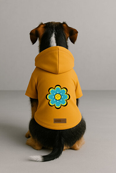 Monopetz Printed Dog and Cat Clothing & Dress with Fleece Inside - Yellow Col...