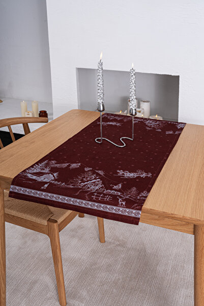 Marielouhome Covor de Crăciun Bordeaux 100% bumbac (45 × 100)