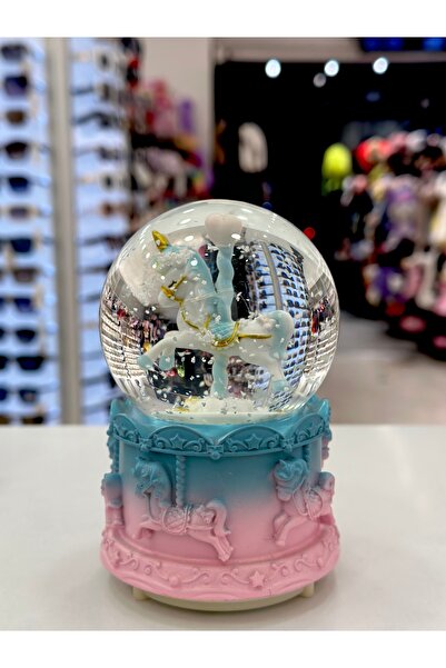 accessoriess YILBAŞI UNICORN ORTA BOY KAR KÜRESİ 12 CM