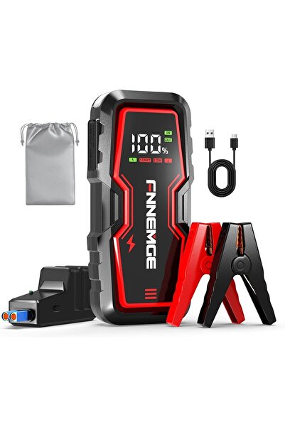 FNNEMGE جهاز بدء تشغيل السيارة، تيار الذروة 4000 أمبير، سعة البطارية 22800 مل...