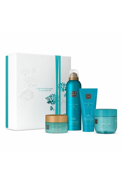 Rituals Set Ritualul Karmei, Cremă de corp 100ml, Exfoliant de corp 125g, Spumant 200ml, Mască, 125ml
