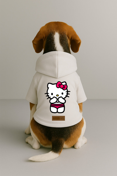 Monopetz Printed Dog and Cat Outfit & Dress with Fleece Inside - White Color ...