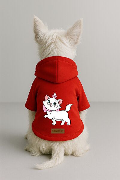 Monopetz Printed Dog and Cat Clothing & Dress with Fleece Inside - Red Color ...