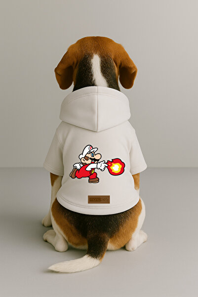 Monopetz ملابس وملابس للكلاب والقطط مطبوع مع قطيفة من الداخل - لون أبيض K بغط...