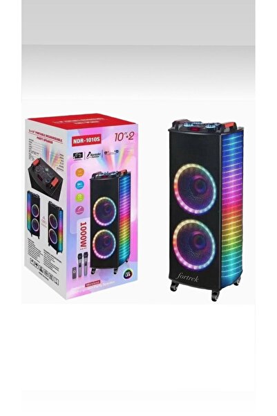 fortrek DEV PARTY SPEAKER ÇİFT KABLOSUZ MİKROFONLU ŞARJLI BLUETOOTH HOPARLÖR ...