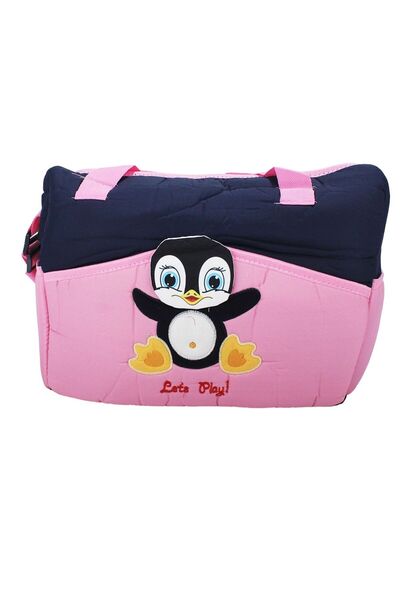 bebegen حقيبة أطفال منقوشة على شكل بطريق باللون الوردي