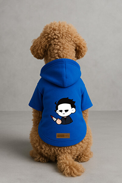 Monopetz Printed Dog and Cat Clothing & Dress with Fleece Inside - Blue Color...