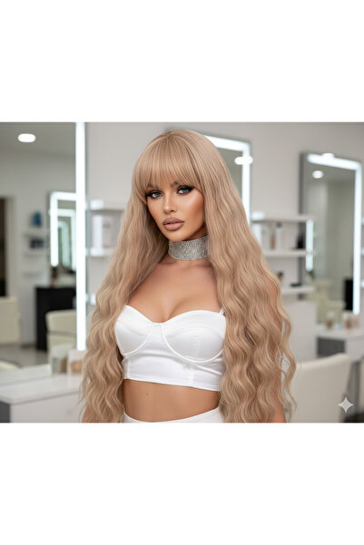 REMY HAİR Bebek Sarısı Uzun Fiber Sentetik Perçemli Peruk
