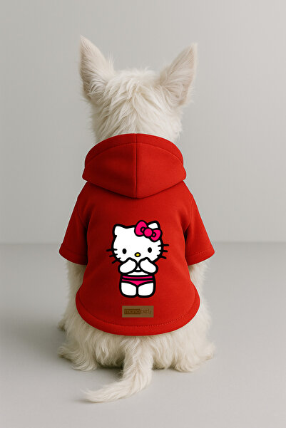 Monopetz ملابس وملابس للكلاب والقطط مطبوع مع قطيفة من الداخل - لون أحمر K بغط...