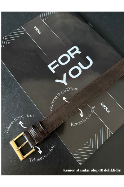 Fiori Square Gold Buckle Women's Trouser Belt, Coat Belt, Shirt Belt, Dress Belt