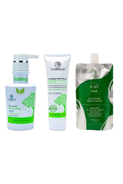 Xiaomoxuan Gift Set S1M260SCRUB - Tea Tree Shampoo 300ml + Collagen Mask 260ml + Cleansing Scrub